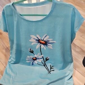 Blue Floral Women's Top